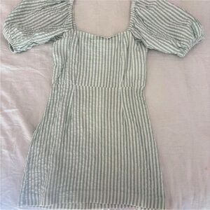 Striped Puff Sleeve Dress